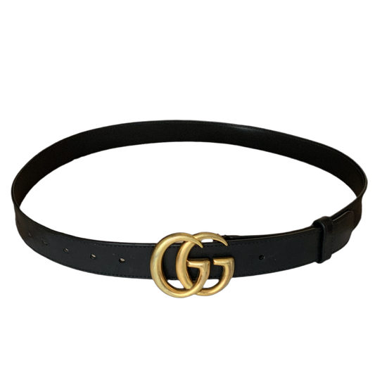 Authentic Gucci unisex GG marmont black leather belt