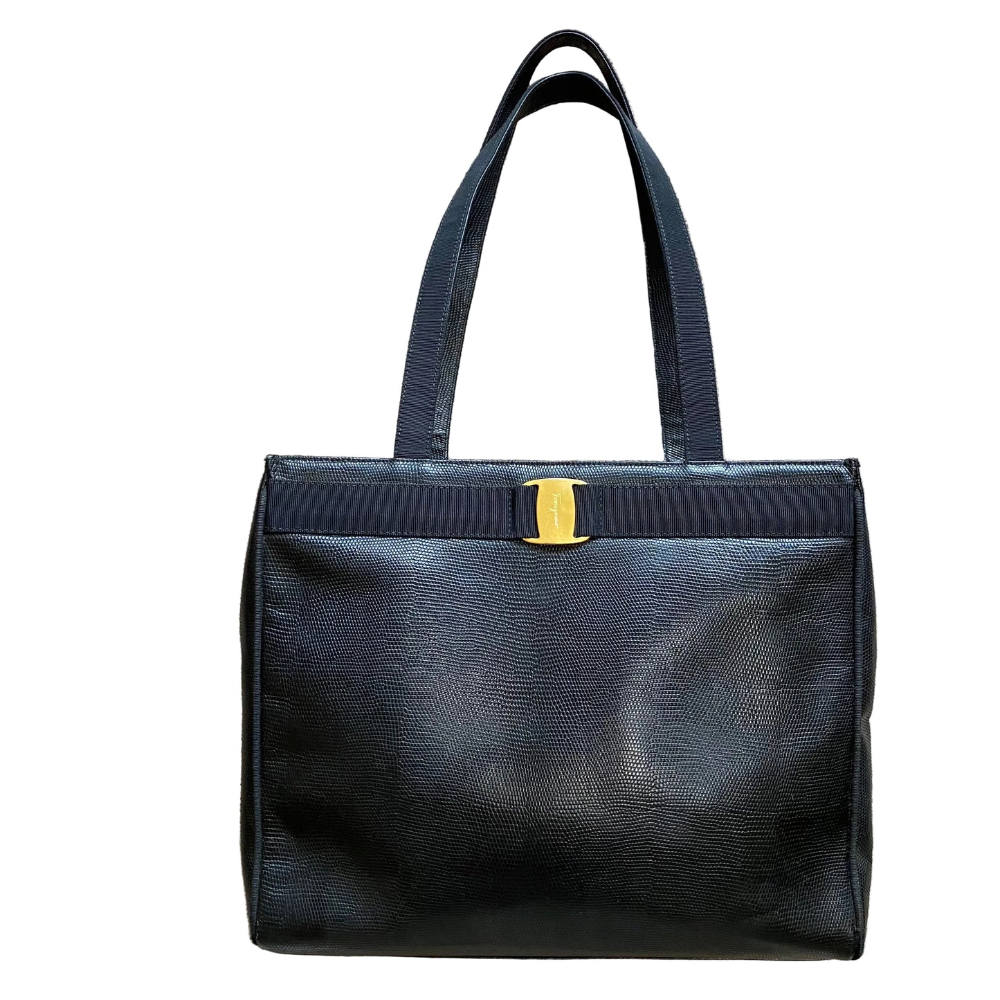 Ferragamo vara bow black leather shoulder bag Authentic with coa
