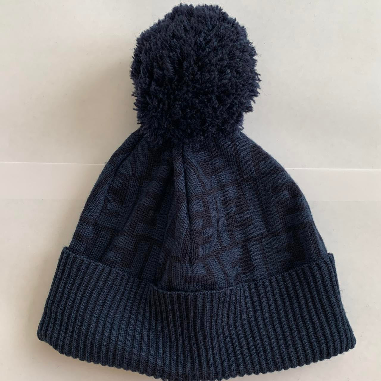 Authentic Fendi monogram unisex wool beanie hat