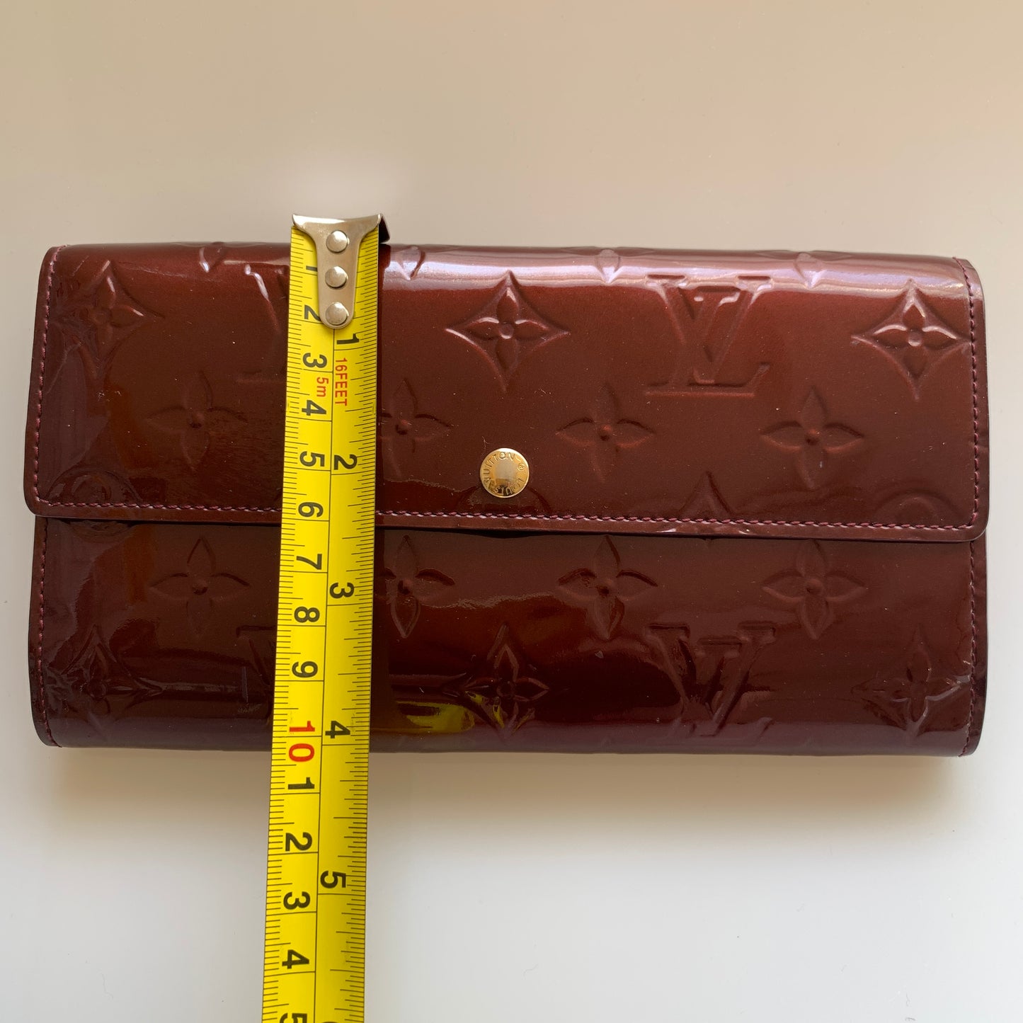 Louis Vuitton monogram vernis rouge women’s long wallet authentic with COA TS 2