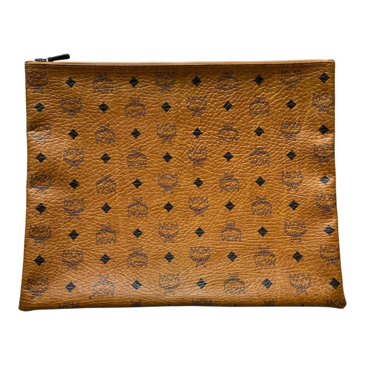 MCM cognac laptop bag Authentic with COA