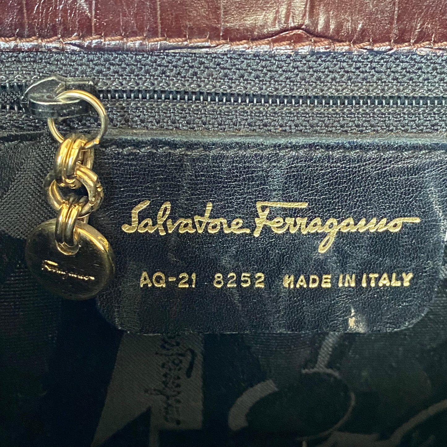 Ferragamo brown leather satchel bag strap removable Authentic with COA 9.5x8.3x4.1