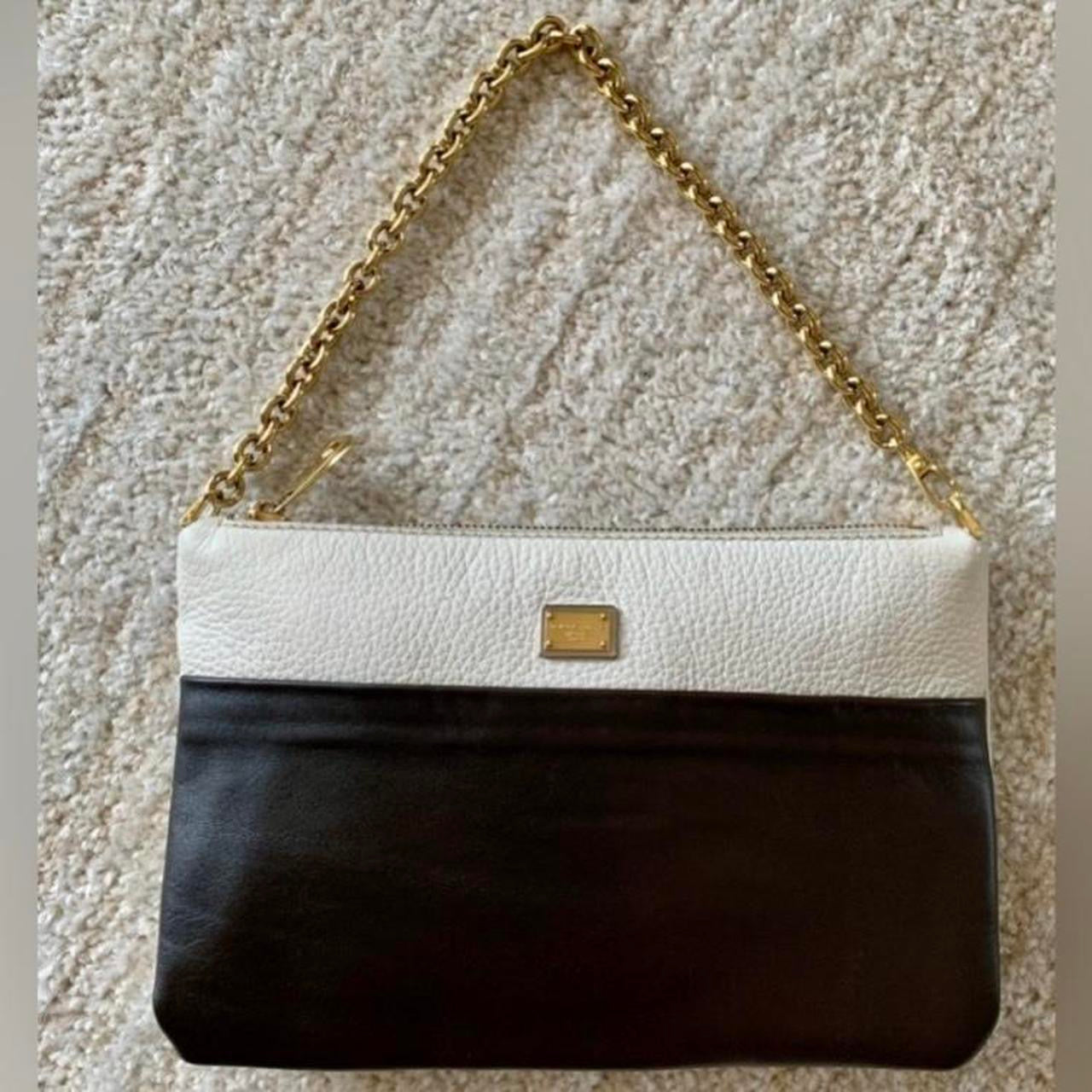 Authentic Dolce & Gabbana two color leather clutch bag