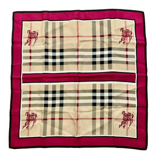 Authentic beautiful 66cm/26inch Burberry check silk scarf like new