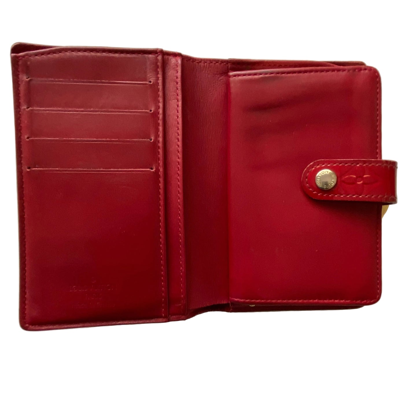 Louis Vuitton red Vernis kiss lock wallet MI1016 Authentic with coa