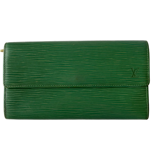 Louis Vuitton green epi leather long wallet CA1906 Authentic with coa