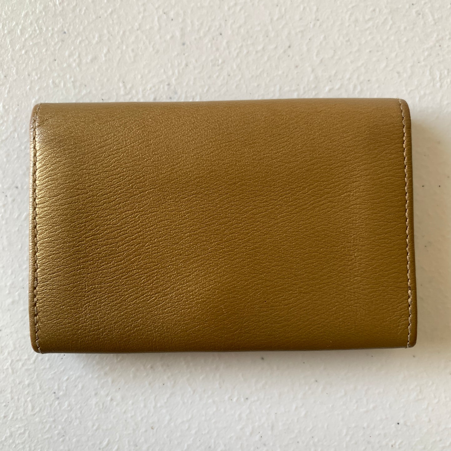 Loewe anagram gold leather card holder wallet Authentic with COA