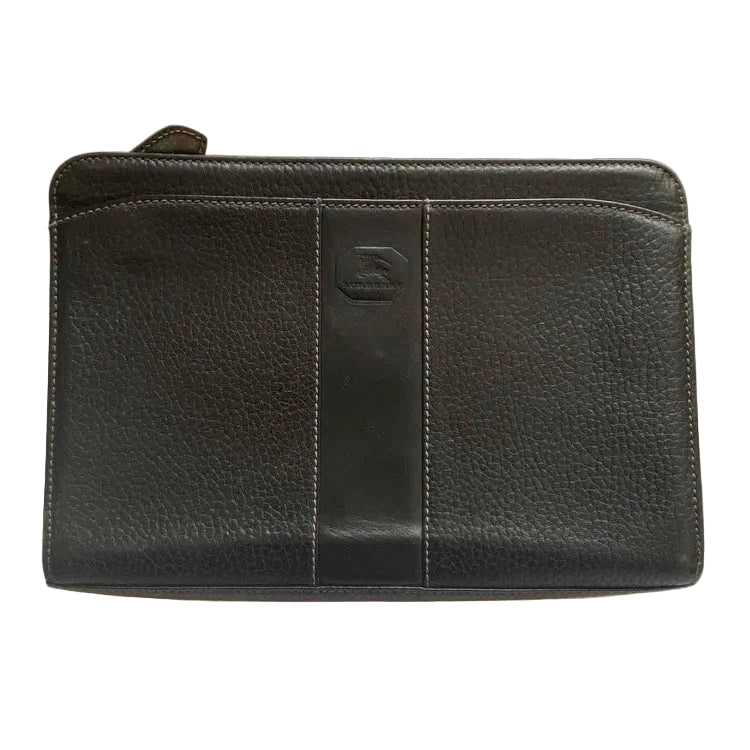 Burberry black leather clutch bag authentic with COA 8.6x5.6x2.3