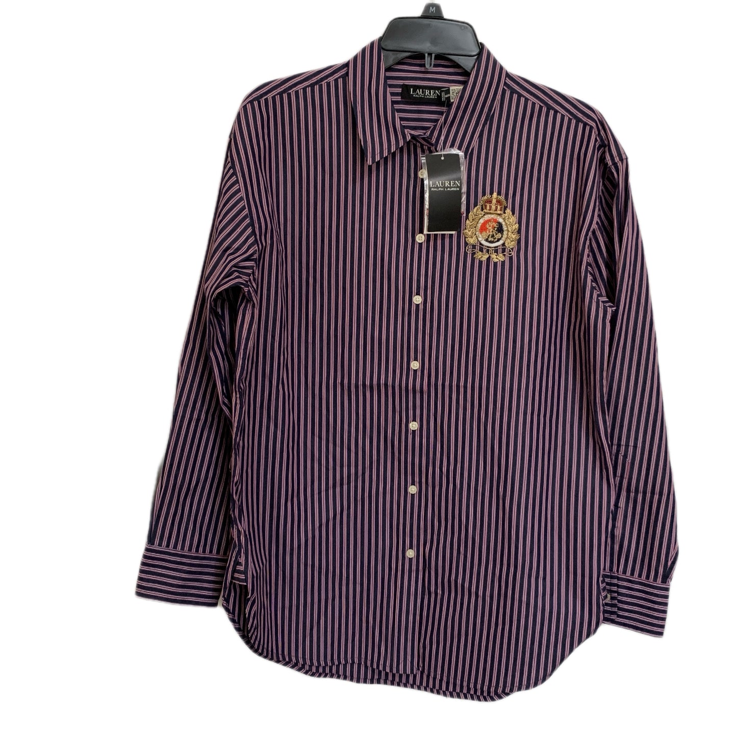 Lauren Ralph Lauren Women’s NWT stripe button up long sleeve shirt size Medium