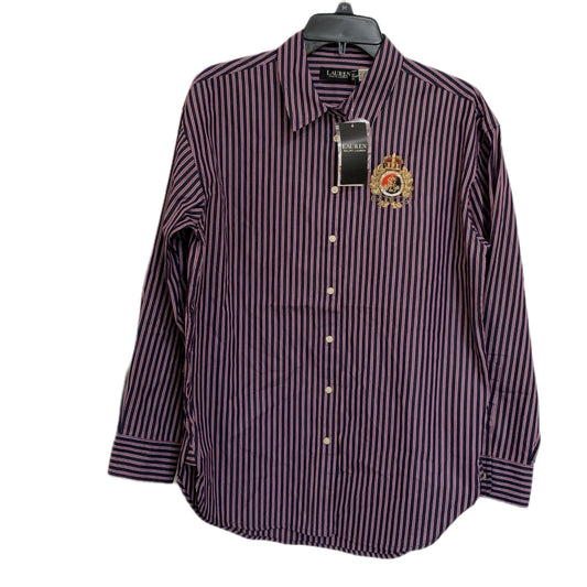 Lauren Ralph Lauren Women’s NWT stripe button up long sleeve shirt size Medium