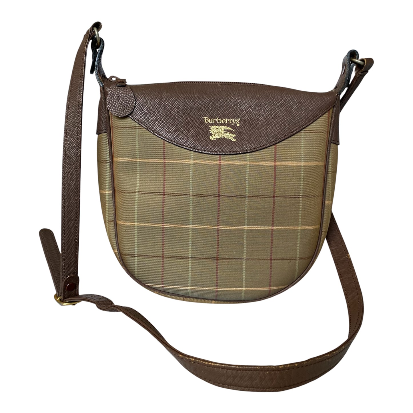 Burberry vintage check crossbody bag purse Authentic with COA 8.8x8.5x3.1