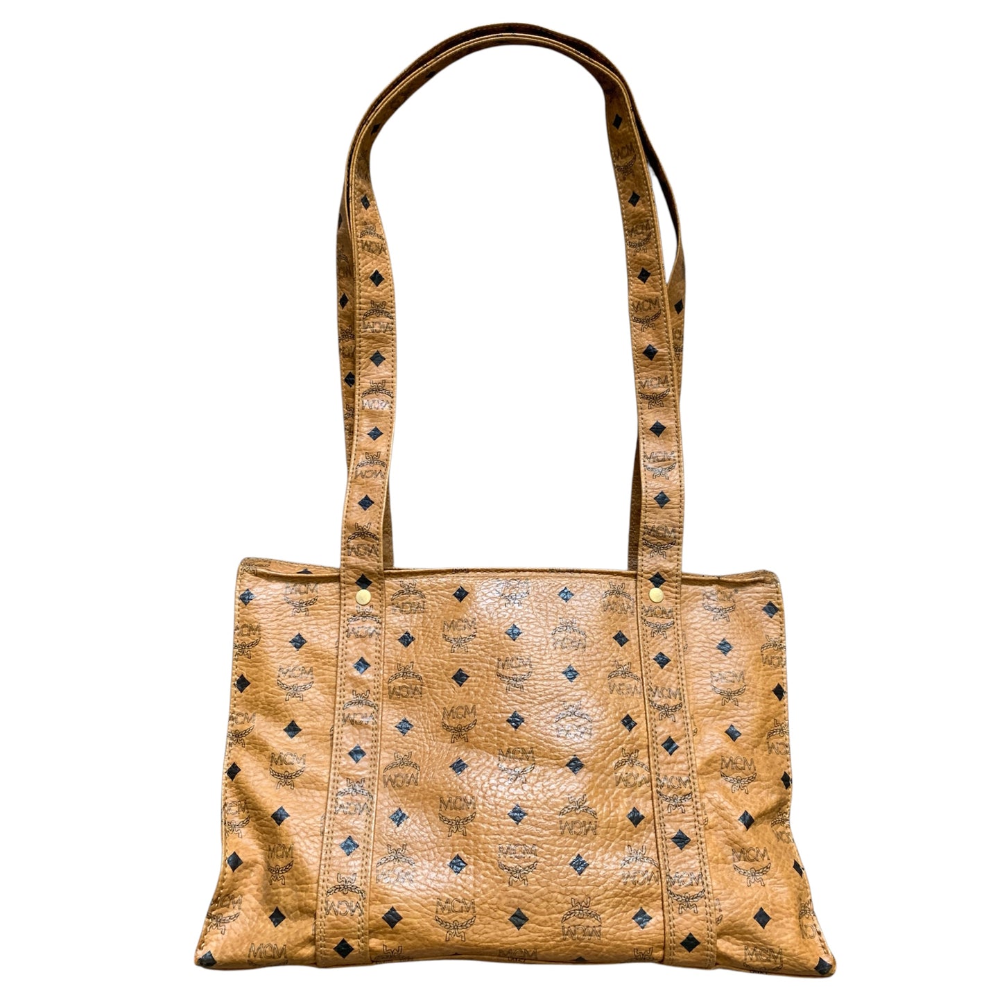 MCM cognac shoulder tote bag authentic with COA