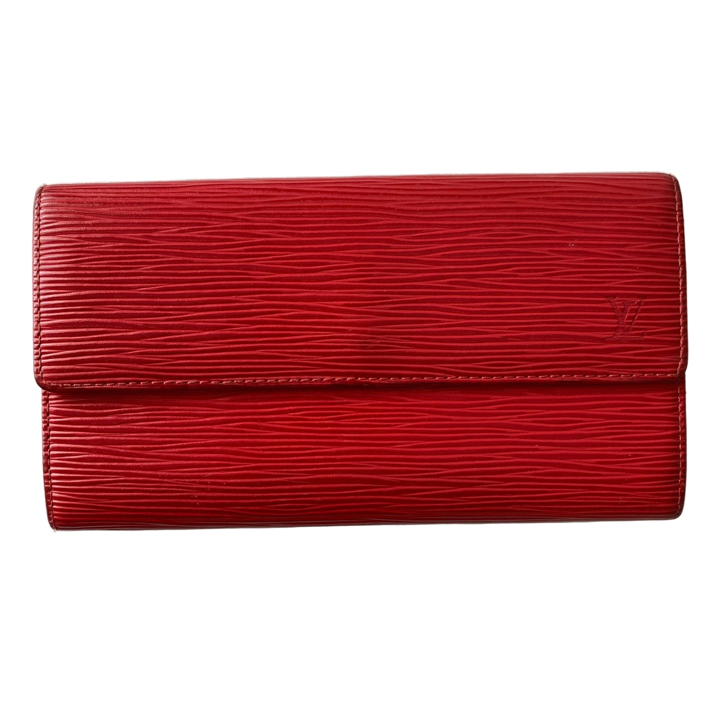 Louis Vuitton red Epi leather long wallet CA0033 Authentic with COA