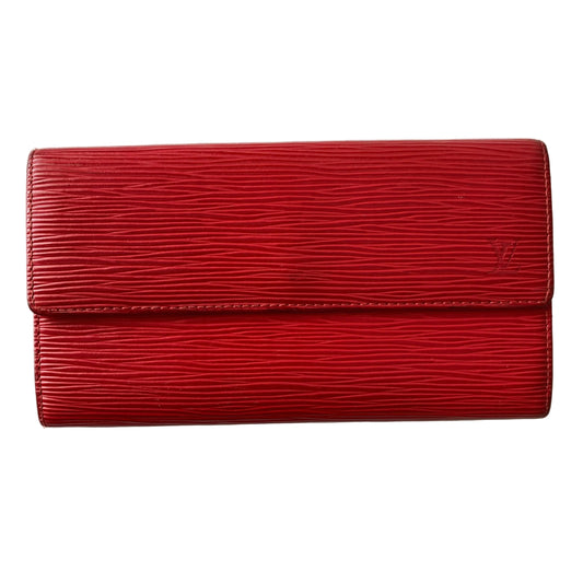 Louis Vuitton red Epi leather long wallet CA0033 Authentic with COA