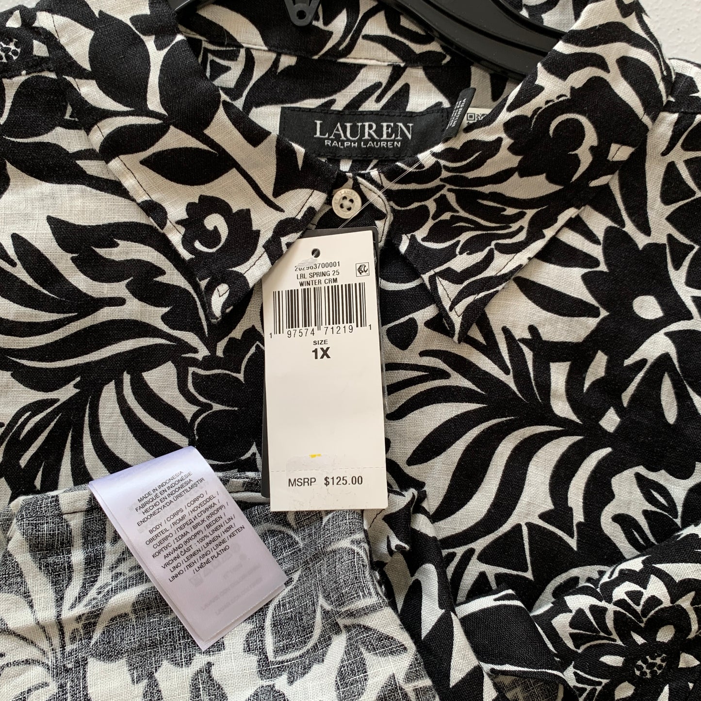 Lauren Ralph Lauren plus size 1X women’s NWT floral print long sleeve button up