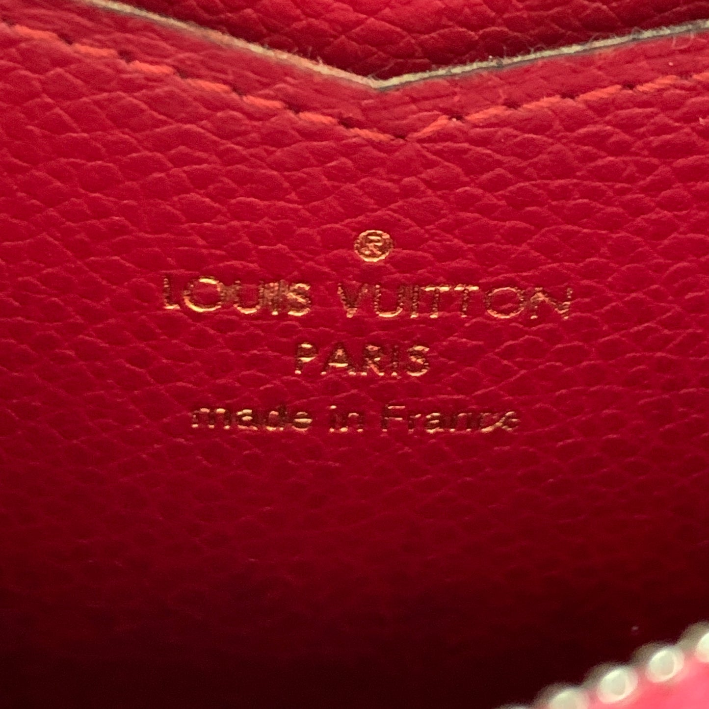 Louis Vuitton red zipper pouch TS1055 authentic with COA