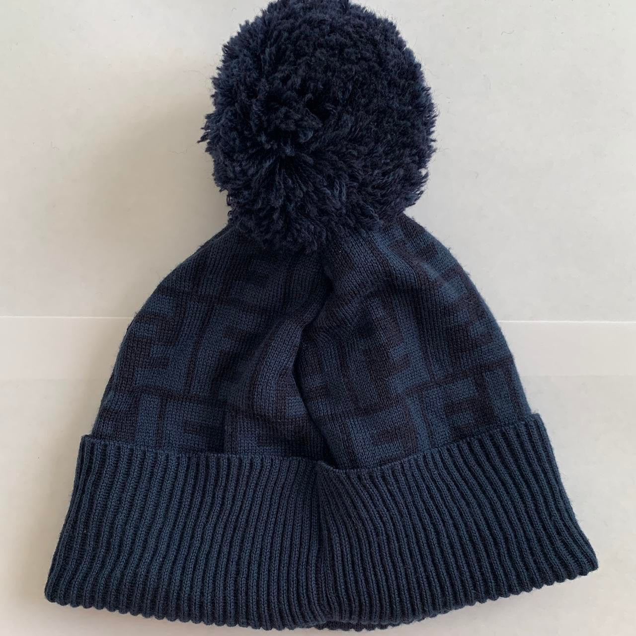 Authentic Fendi monogram unisex wool beanie hat