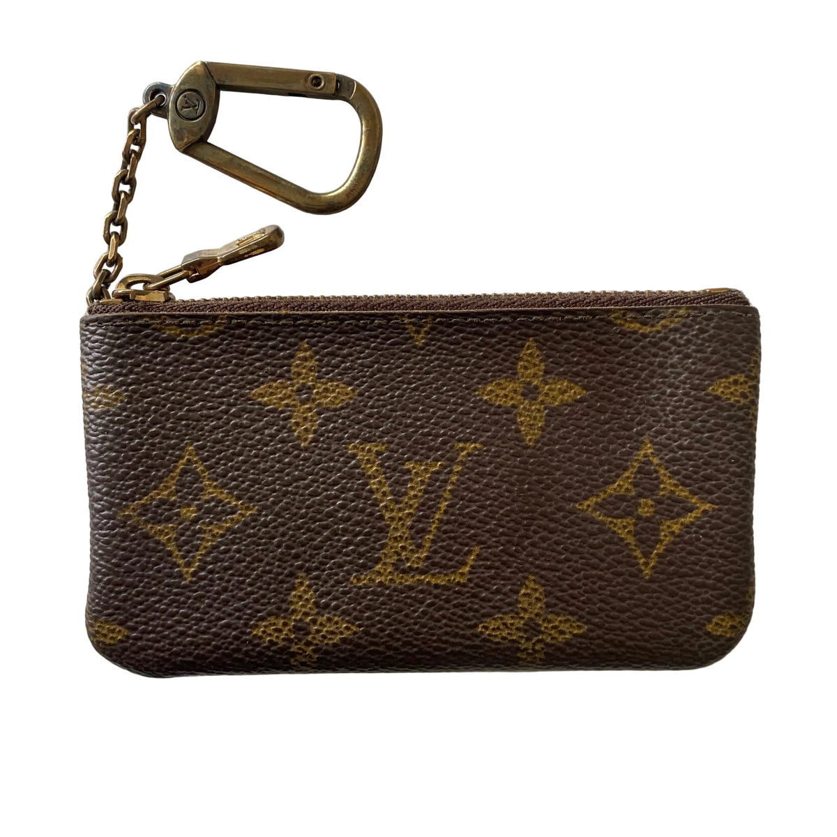 Louis Vuitton monogram key coin card pouch CT1901 pochette cles Authentic with COA4.5x2.6