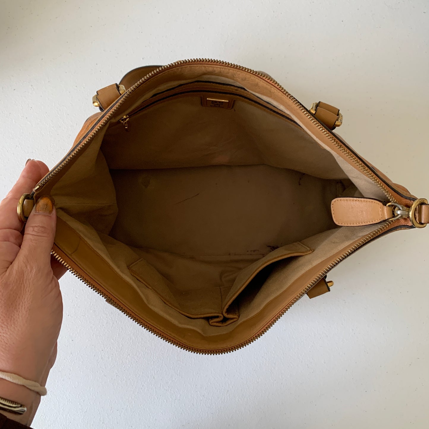 MCM cognac tote bag authentic with COA