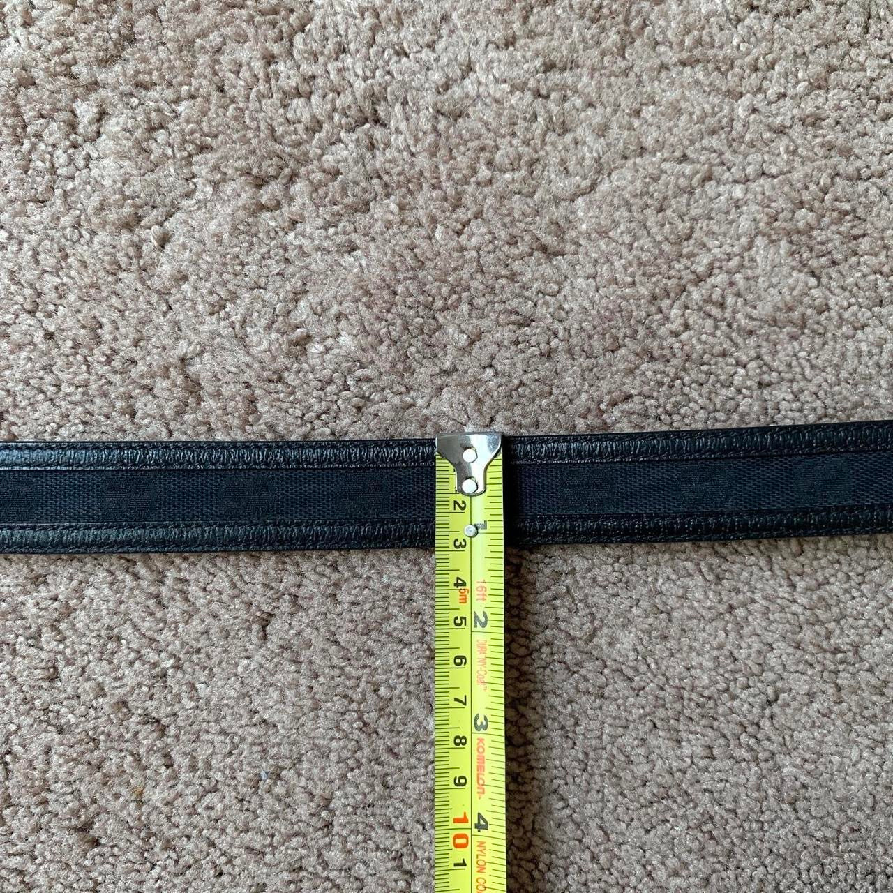 Authentic Gucci unisex monogram black canvas and leather belt 90 cm 36 inch