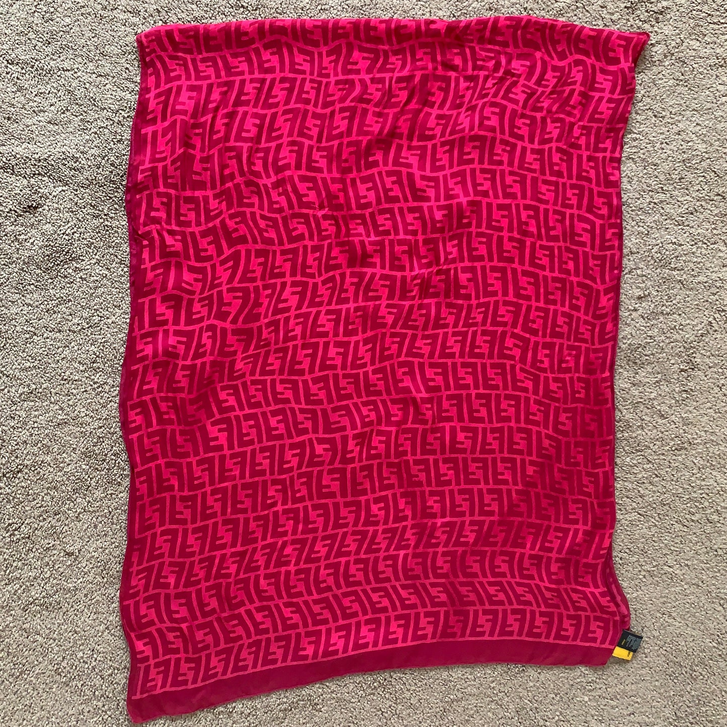 Authentic Fendi women’s pure silk monogram scarf