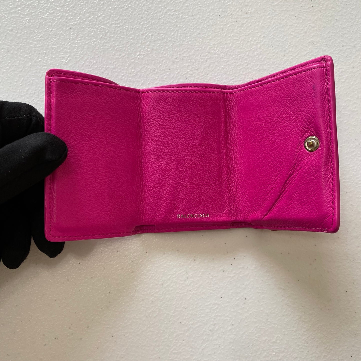 Balenciaga pink leather envelop wallet authentic with coa