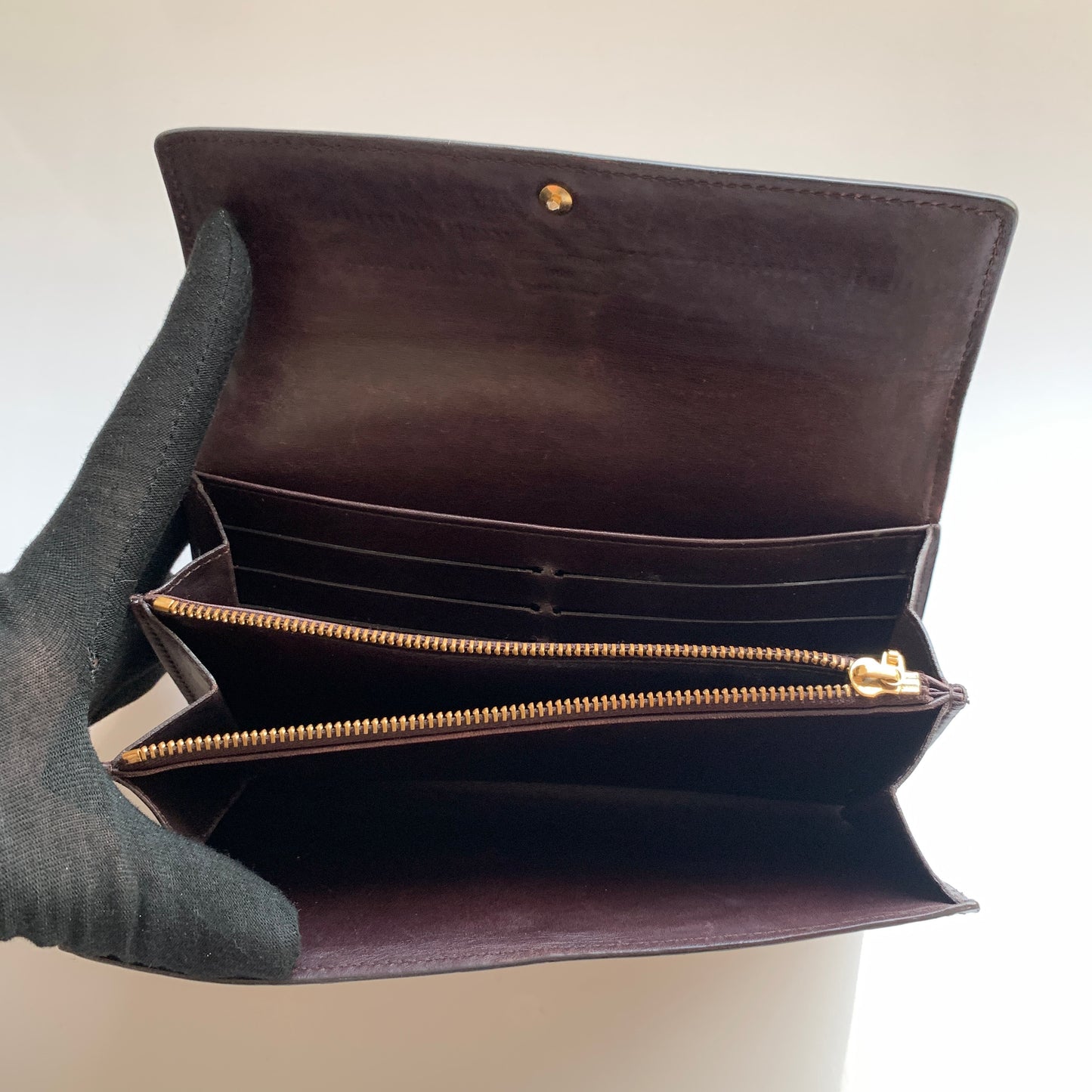 Louis Vuitton monogram vernis amarante patent leather women’s long wallet authe