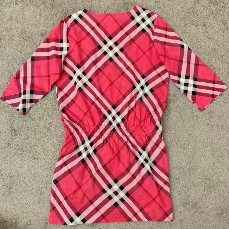 Authentic Burberry cotton check dress size M