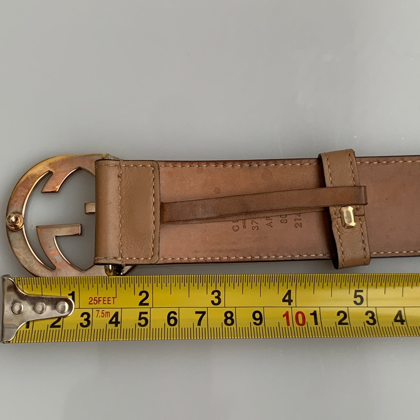 Gucci beige leather Belt authentic with COA size 80cm 32 inch
