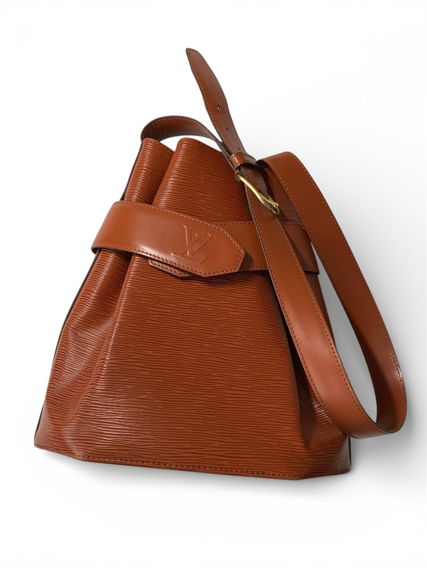 Louis Vuitton Epi brown leather shoulder bag authentic with COA
