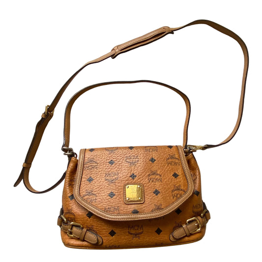 MCM cognac 2 way shoulder & crossbody bag Authentic with COA 11x7.5x4.8