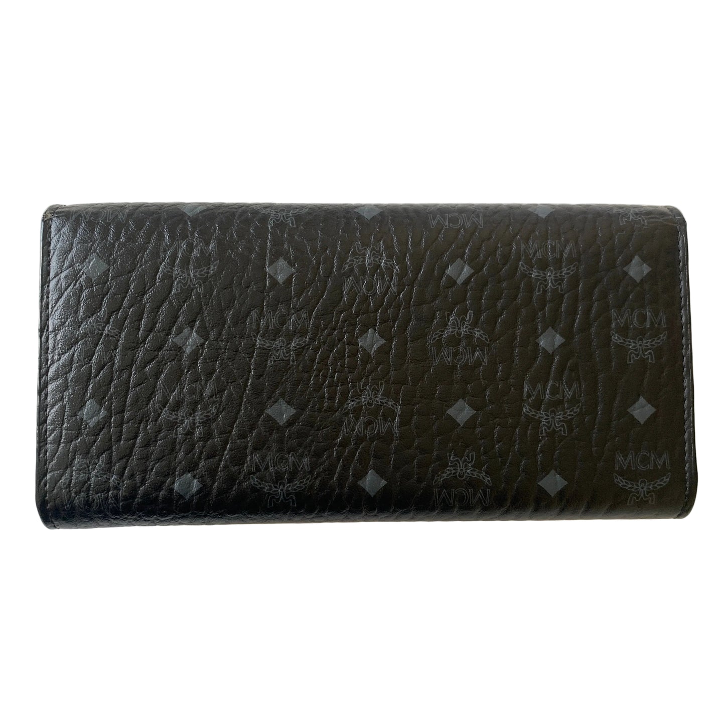 MCM black visetos long wallet Authentic with COA box dusty