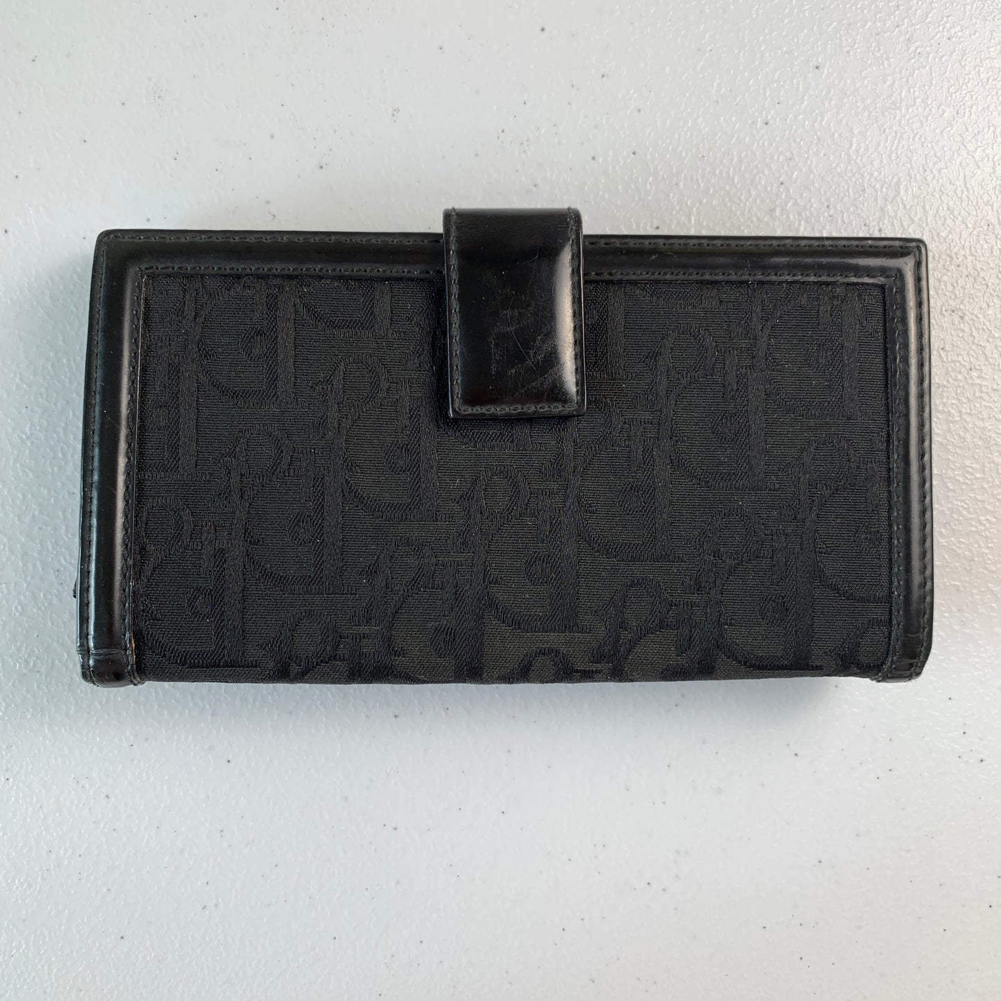 Christian Dior trotter black long wallet Authentic with COA