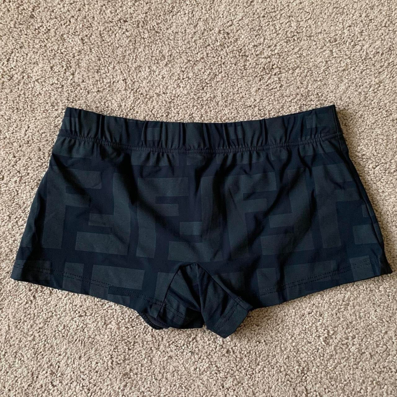 authentic Fendi monogram men’s black swim trunks