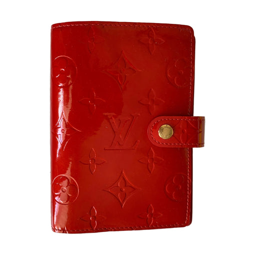 Louis Vuitton red Vernis monogram Agenda CA0061 authentic with COA