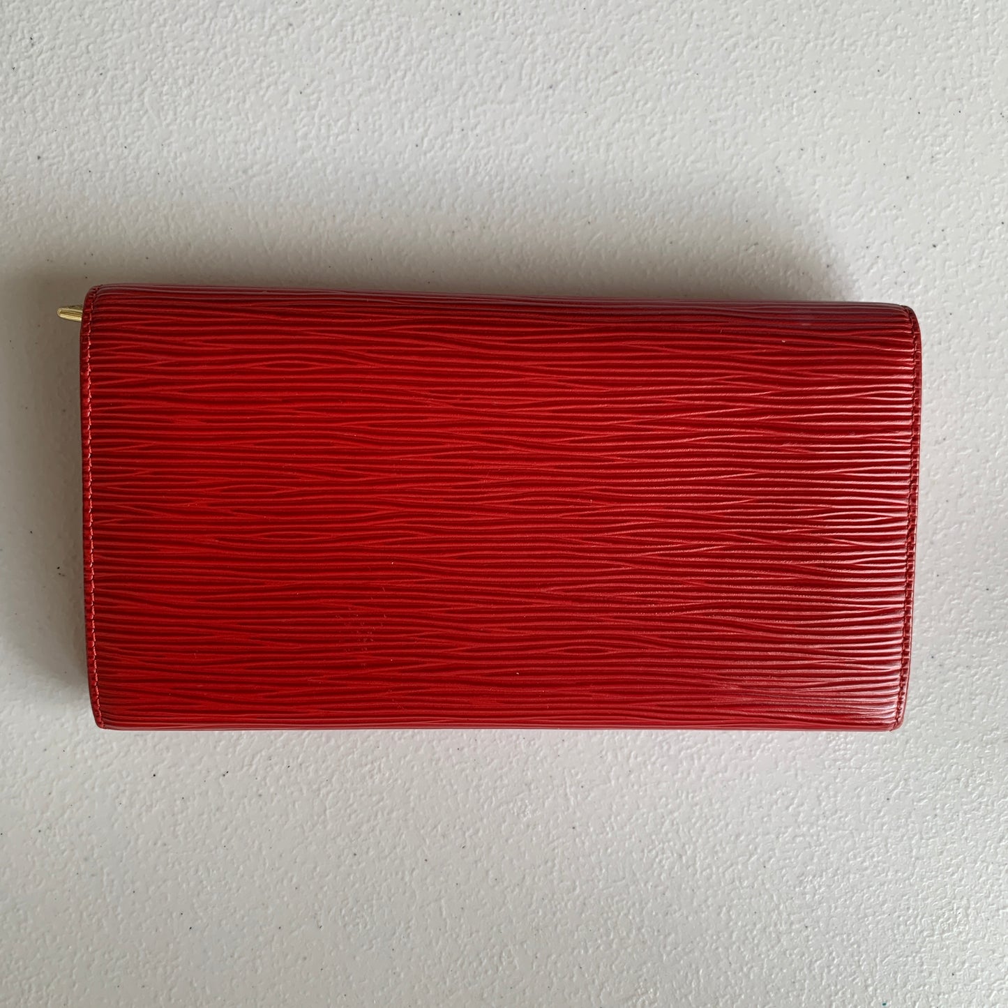 Louis Vuitton red Epi leather long wallet CA1002 authentic with COA