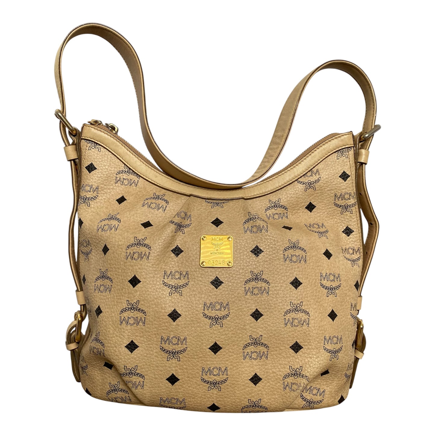 MCM beige visetos shoulder bag Authentic with COA