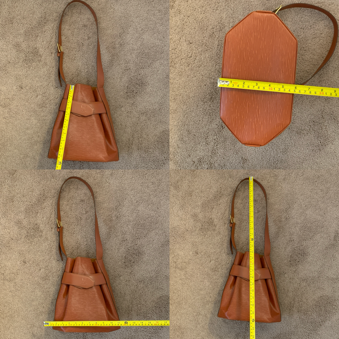 Louis Vuitton Epi brown leather shoulder bag authentic with COA
