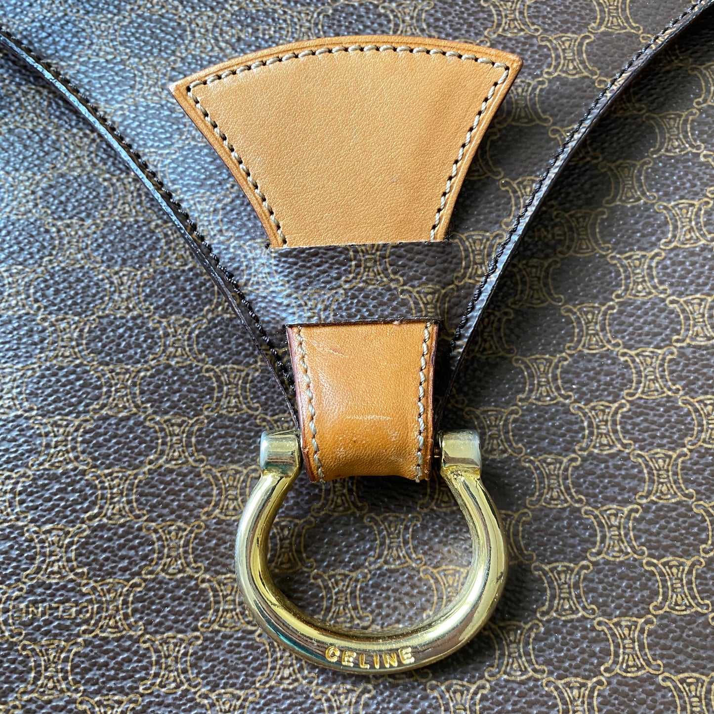 Celine vintage macadam shoulder bag Authentic with coa 12cx9.5x3.3