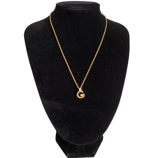 Givenchy G logo pendant gold plated Necklace authentic with COA