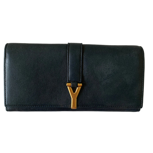 Yves saint Laurent long leather wallet Authentic with COA