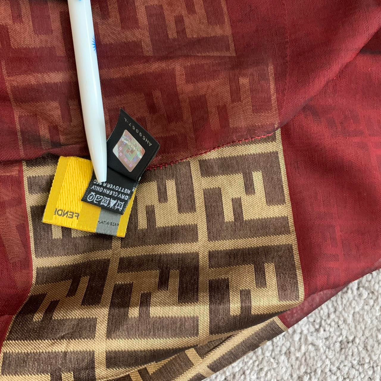 Authentic Fendi FF monogram silk scarf large and long