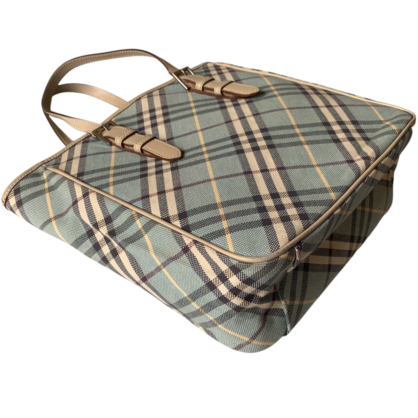 Burberry blue white check Tote Bag authentic with COA