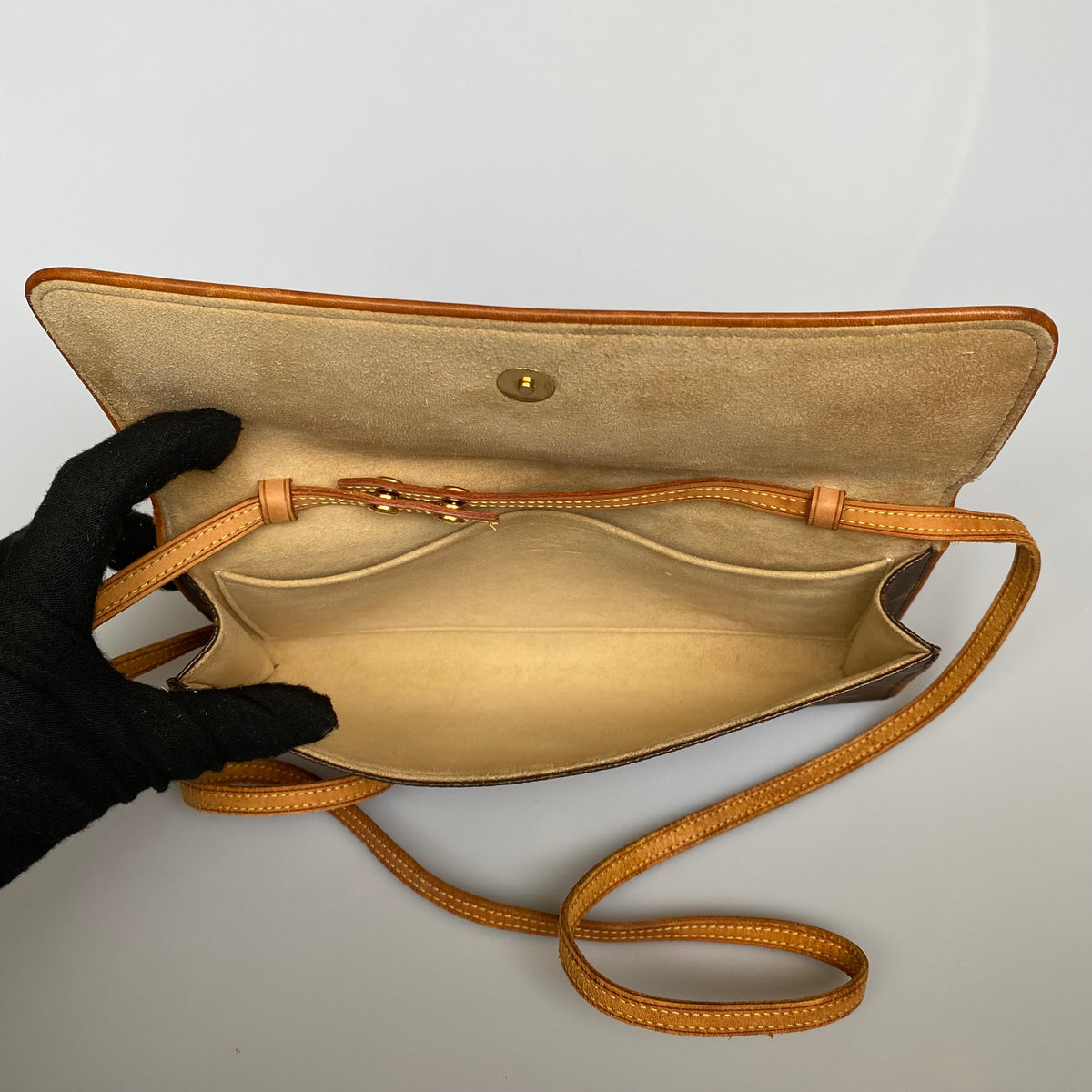 Louis Vuitton monogram Pochette Twin GM FL1001 crossbody bag Authentic with COA 9.6x4.8x1