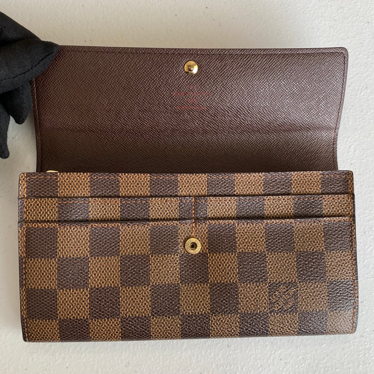 Louis Vuitton damier brown long wallet CA0056 authentic with coa