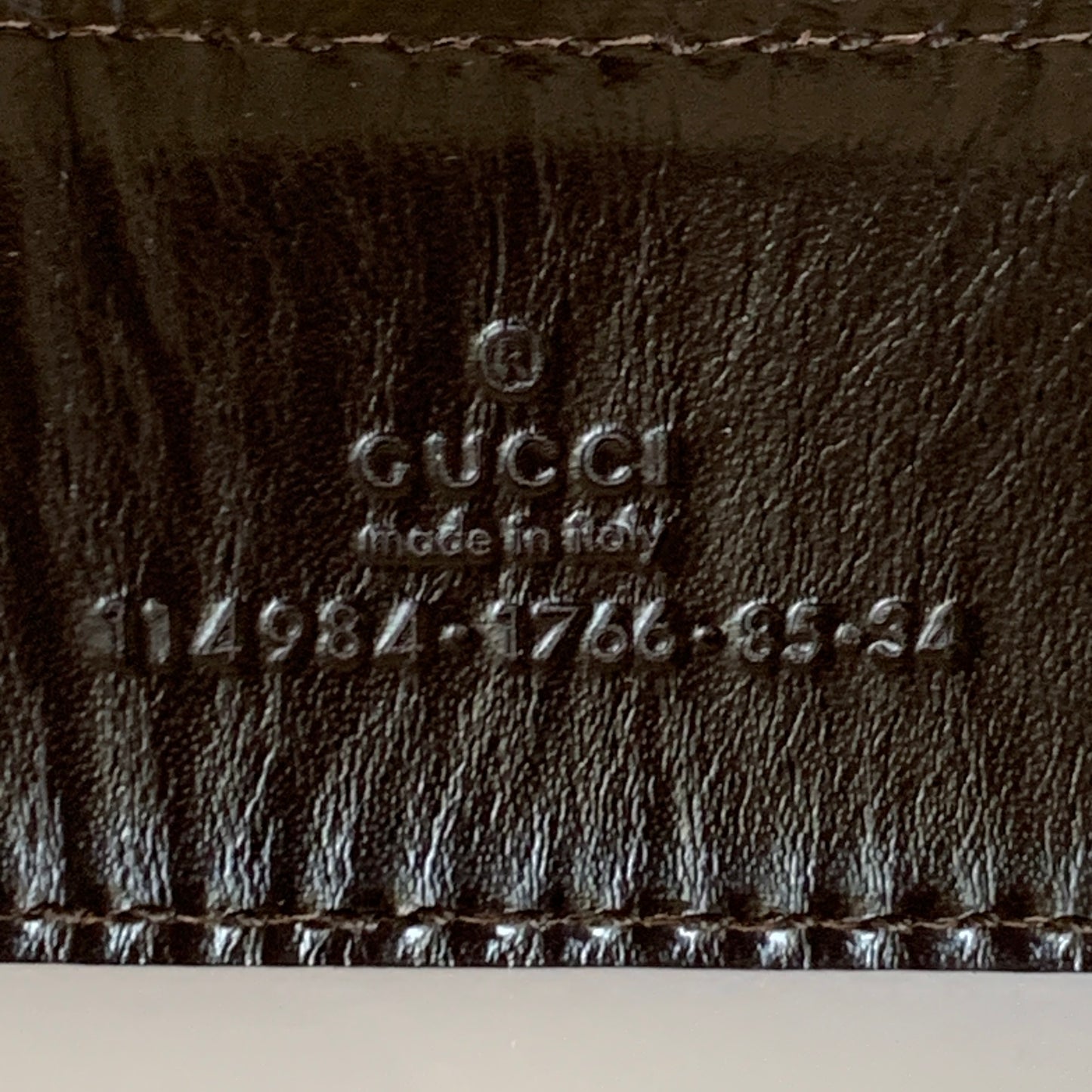 Gucci brown monogram signature Leather Belt authentic with COA size 85 cm 34 inch
