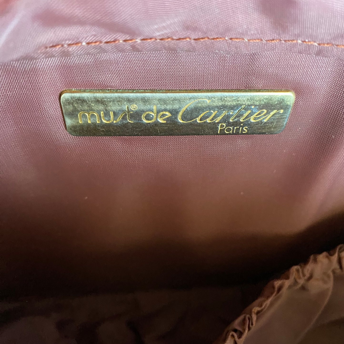 Cartier burgundy leather clutch bag Authentic with coa