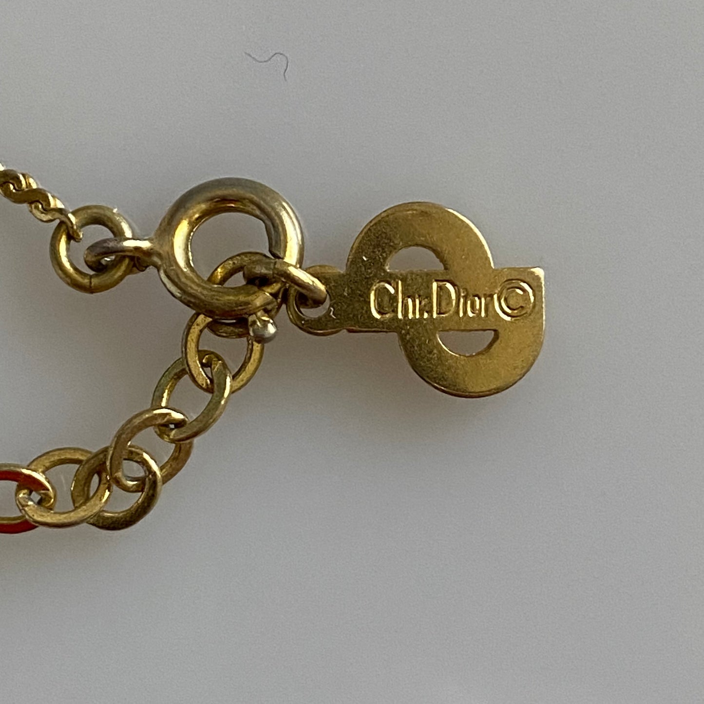 Dior CD initial pendant gold plated necklace with extender Authentic with coa