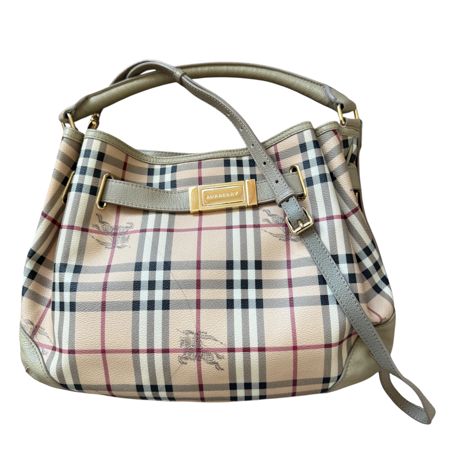 Burberry haymarket check hobo bag authentic with COA and crossbody strap