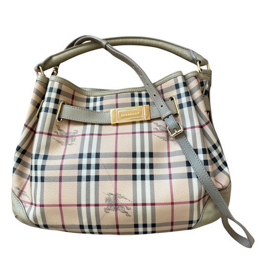 Burberry haymarket check hobo bag authentic with COA and crossbody strap